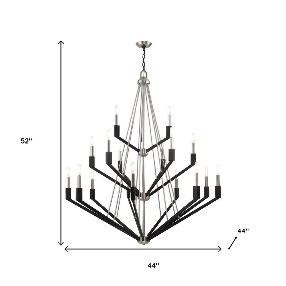 Nickel Multi Light Metal Dimmable Chandelier With Shades HomeRoots