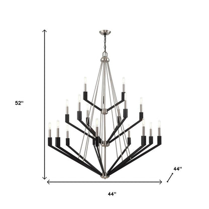 Nickel Multi Light Metal Dimmable Chandelier With Shades HomeRoots