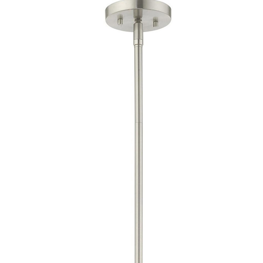 Nickel Four Light Metal Dimmable Chandelier With Shades HomeRoots