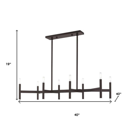Bronze Eight Light Dimmable Chandelier With Shades HomeRoots