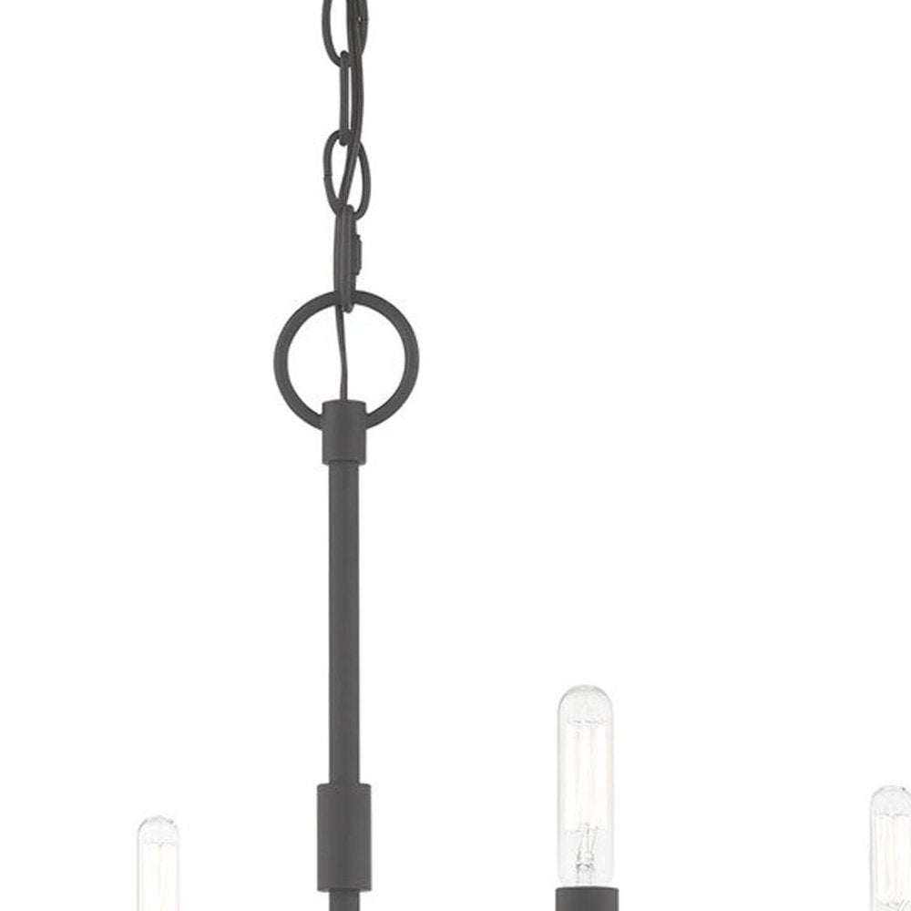 Gray Four Light Metal Dimmable Chandelier With Shades HomeRoots