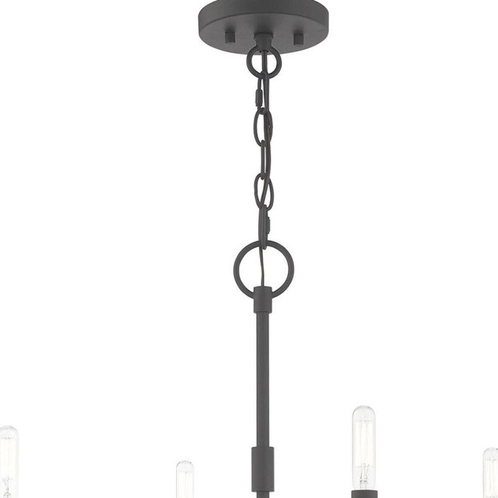Gray Four Light Metal Dimmable Chandelier With Shades HomeRoots