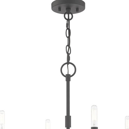 Gray Four Light Metal Dimmable Chandelier With Shades HomeRoots