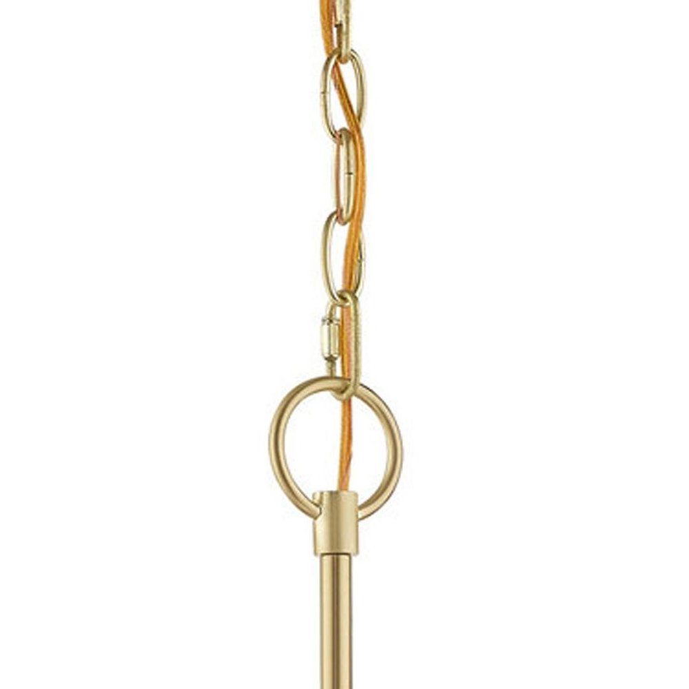 Brass Six Light Metal Dimmable Chandelier With Shades HomeRoots