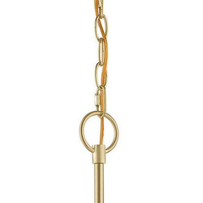 Brass Six Light Metal Dimmable Chandelier With Shades HomeRoots