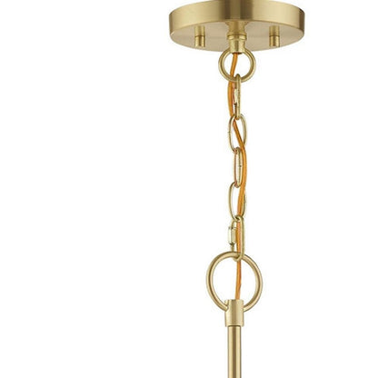 Brass Six Light Metal Dimmable Chandelier With Shades HomeRoots