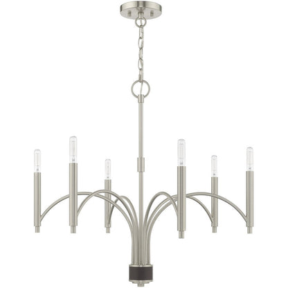 Six Light Dimmable Chandelier With Shades HomeRoots