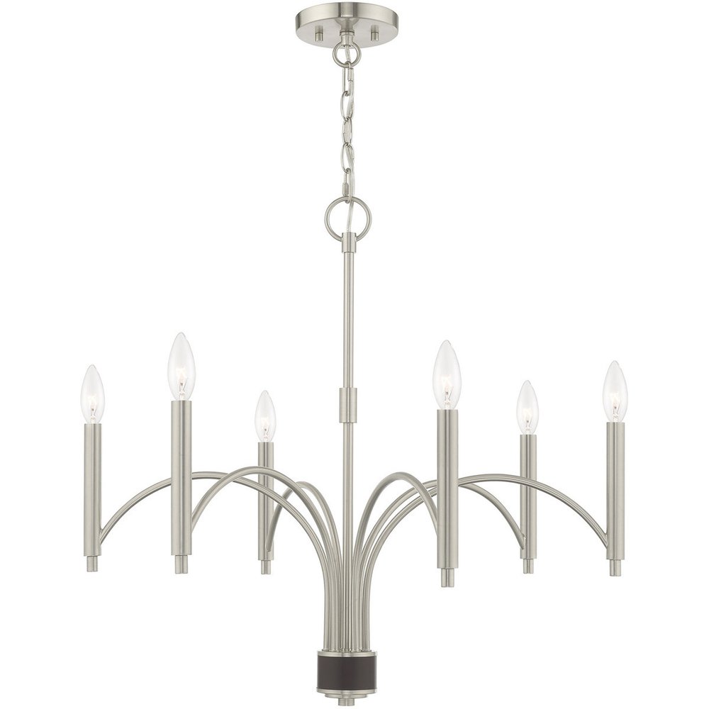 Six Light Dimmable Chandelier With Shades HomeRoots