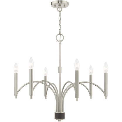 Six Light Dimmable Chandelier With Shades HomeRoots