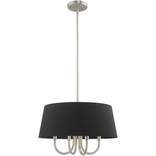 Nickel Four Light Metal Dimmable Chandelier With Shades HomeRoots