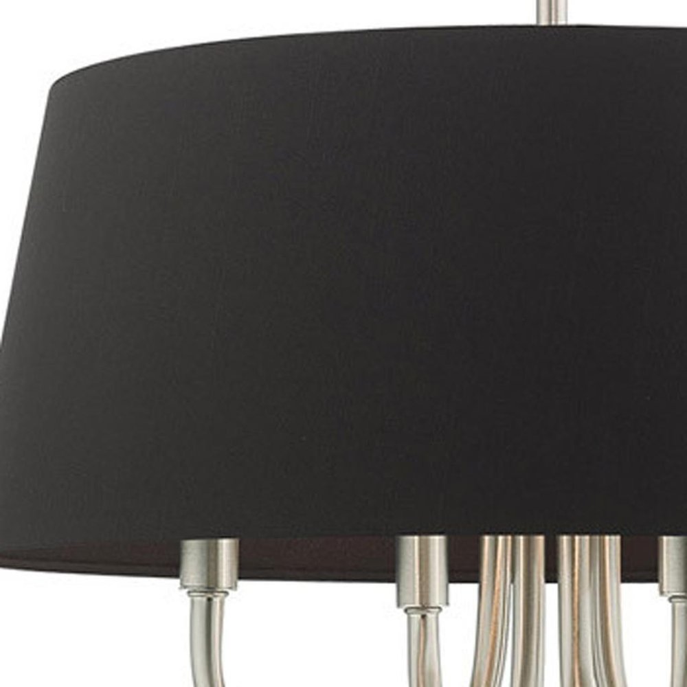 Nickel Four Light Metal Dimmable Chandelier With Shades HomeRoots