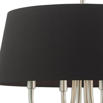 Nickel Four Light Metal Dimmable Chandelier With Shades HomeRoots