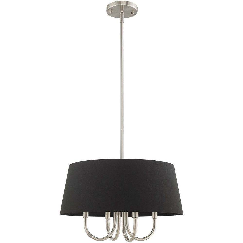 Nickel Four Light Metal Dimmable Chandelier With Shades HomeRoots