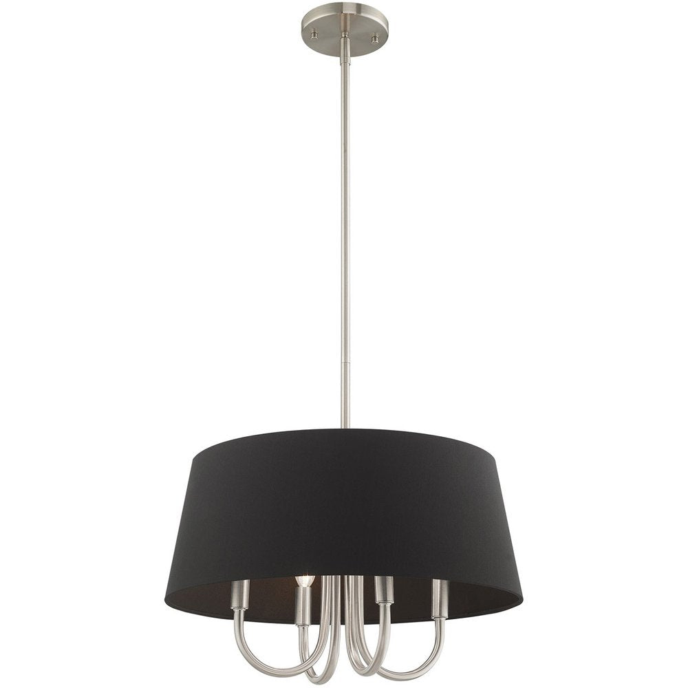 Nickel Four Light Metal Dimmable Chandelier With Shades HomeRoots