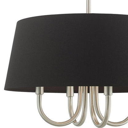 Nickel Four Light Metal Dimmable Chandelier With Shades HomeRoots