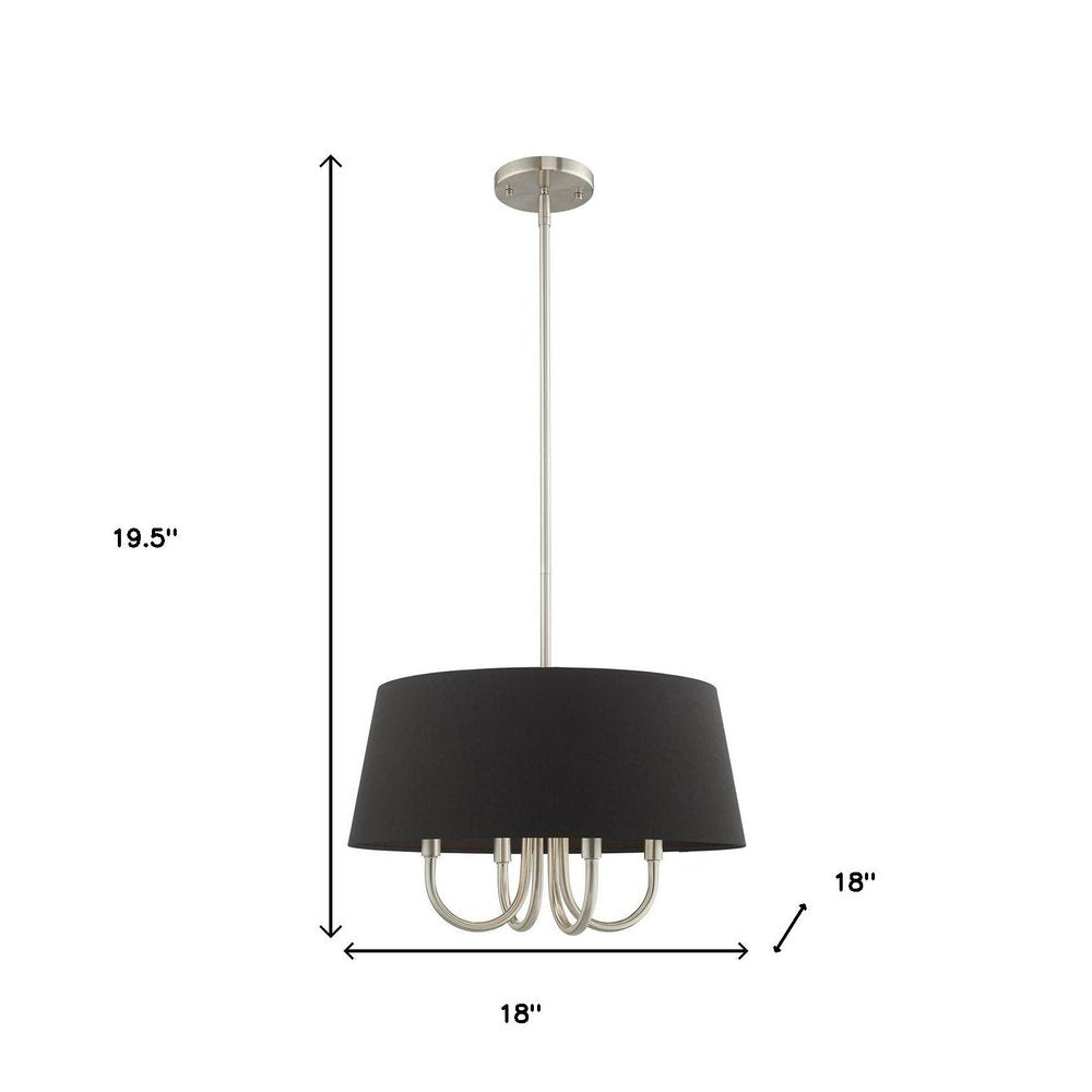 Nickel Four Light Metal Dimmable Chandelier With Shades HomeRoots