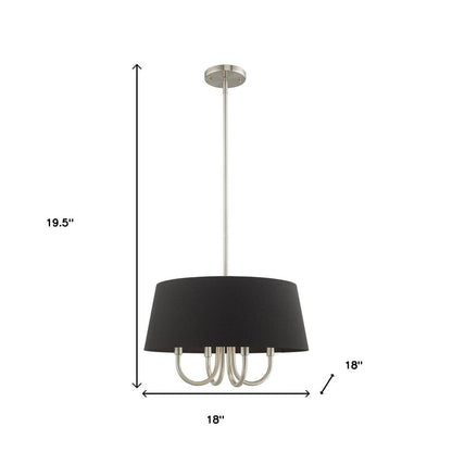 Nickel Four Light Metal Dimmable Chandelier With Shades HomeRoots