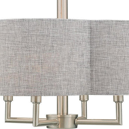 Nickel Four Light Metal Dimmable Chandelier With Shades HomeRoots