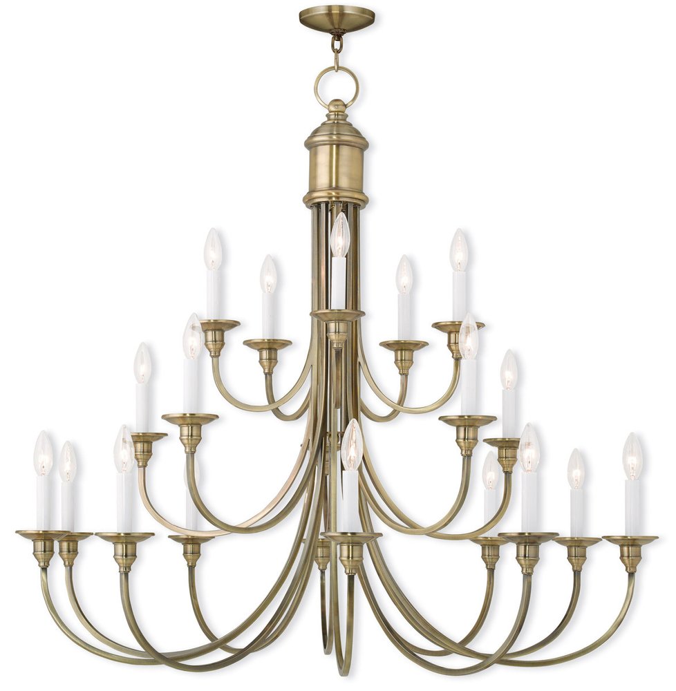 Antiqued Brass Multi Light Metal Dimmable Chandelier With Shades HomeRoots