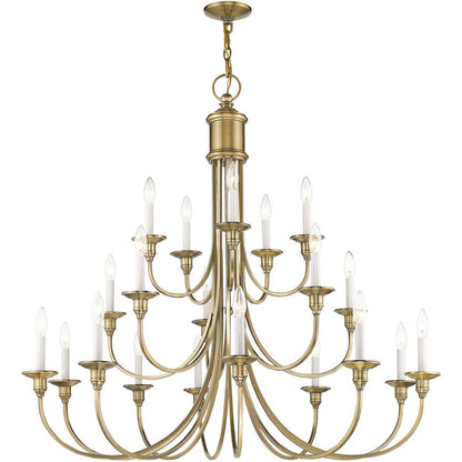 Antiqued Brass Multi Light Metal Dimmable Chandelier With Shades HomeRoots