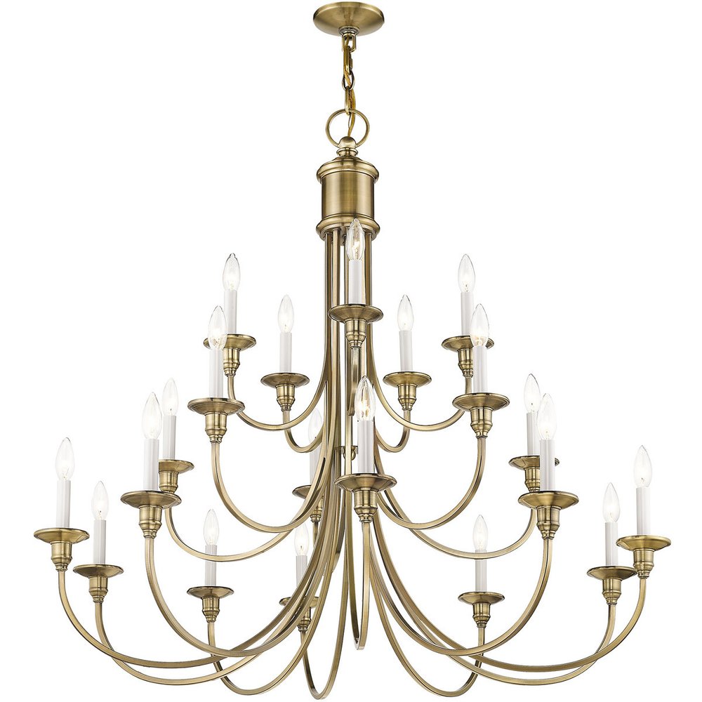 Antiqued Brass Multi Light Metal Dimmable Chandelier With Shades HomeRoots