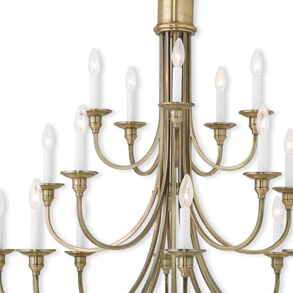 Antiqued Brass Multi Light Metal Dimmable Chandelier With Shades HomeRoots