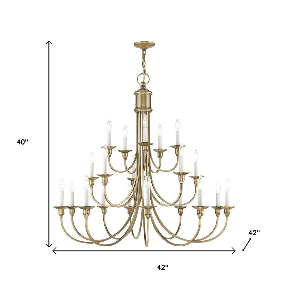 Antiqued Brass Multi Light Metal Dimmable Chandelier With Shades HomeRoots