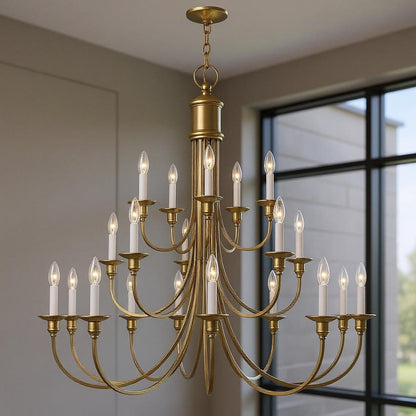 Antiqued Brass Multi Light Metal Dimmable Chandelier With Shades HomeRoots