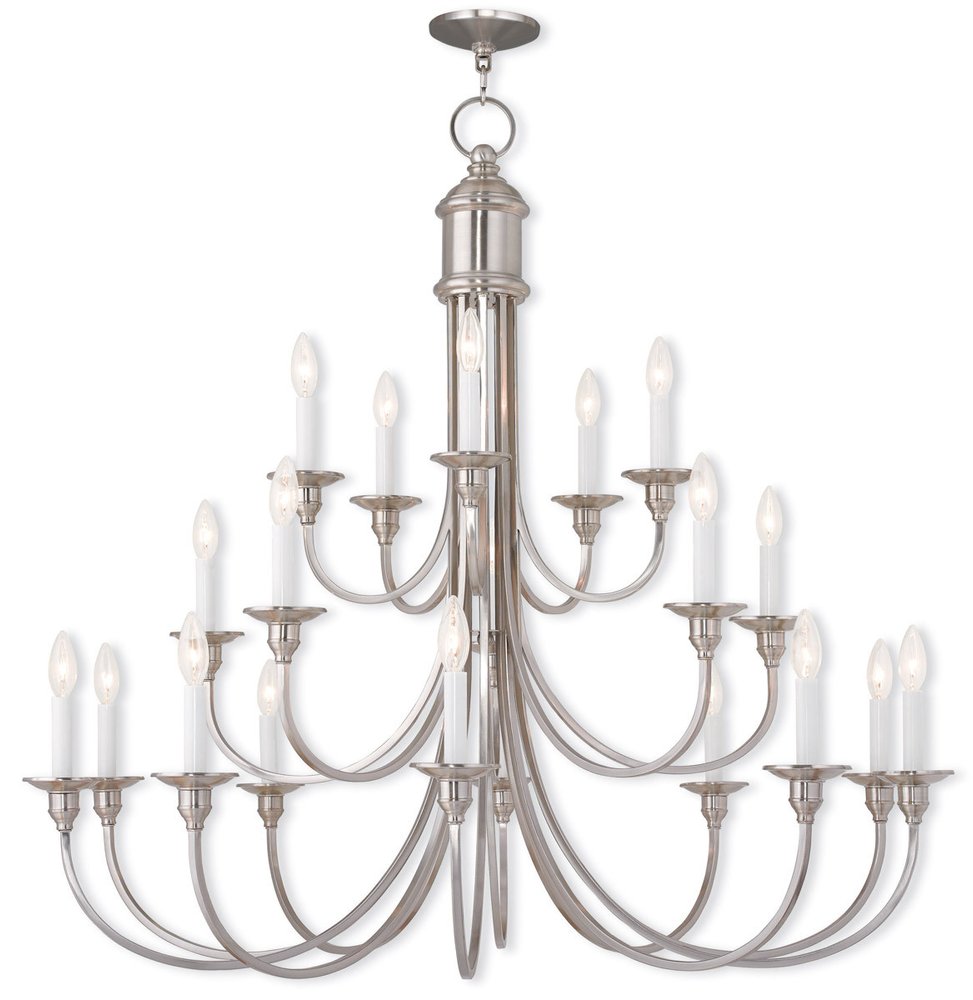 Nickel Multi Light Metal Dimmable Chandelier With Shades HomeRoots