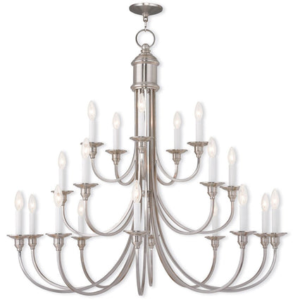 Nickel Multi Light Metal Dimmable Chandelier With Shades HomeRoots