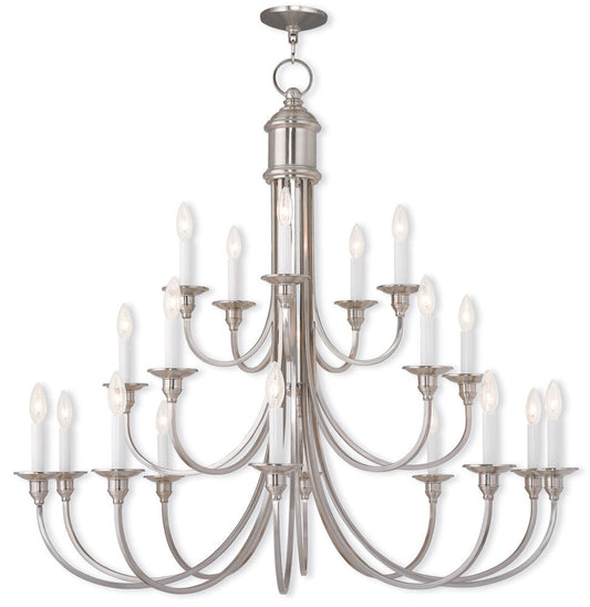 Nickel Multi Light Metal Dimmable Chandelier With Shades HomeRoots