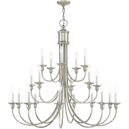 Nickel Multi Light Metal Dimmable Chandelier With Shades HomeRoots