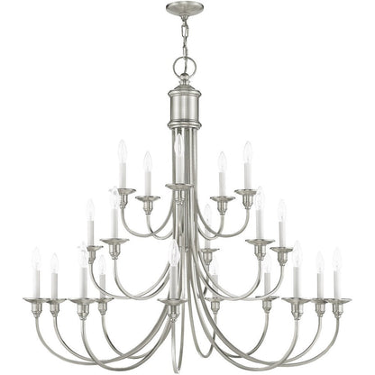 Nickel Multi Light Metal Dimmable Chandelier With Shades HomeRoots