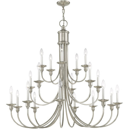 Nickel Multi Light Metal Dimmable Chandelier With Shades HomeRoots