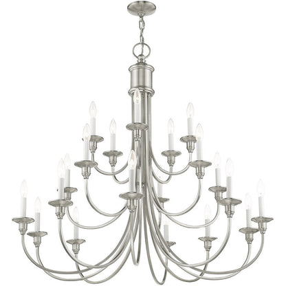 Nickel Multi Light Metal Dimmable Chandelier With Shades HomeRoots