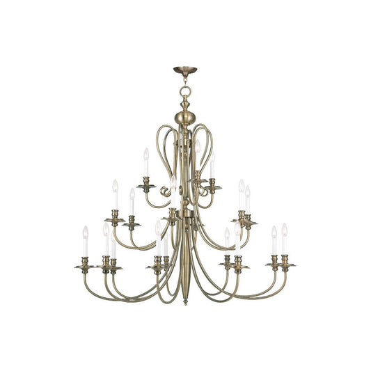 Antiqued Brass Multi Light Metal Dimmable Chandelier With Shades HomeRoots