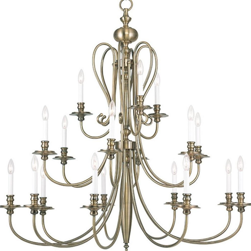 Antiqued Brass Multi Light Metal Dimmable Chandelier With Shades HomeRoots