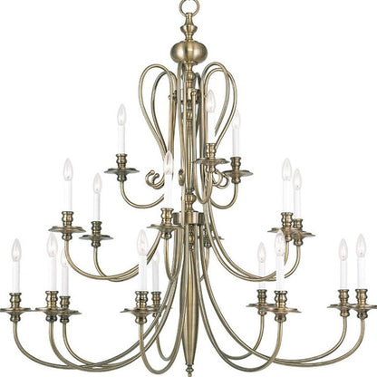 Antiqued Brass Multi Light Metal Dimmable Chandelier With Shades HomeRoots