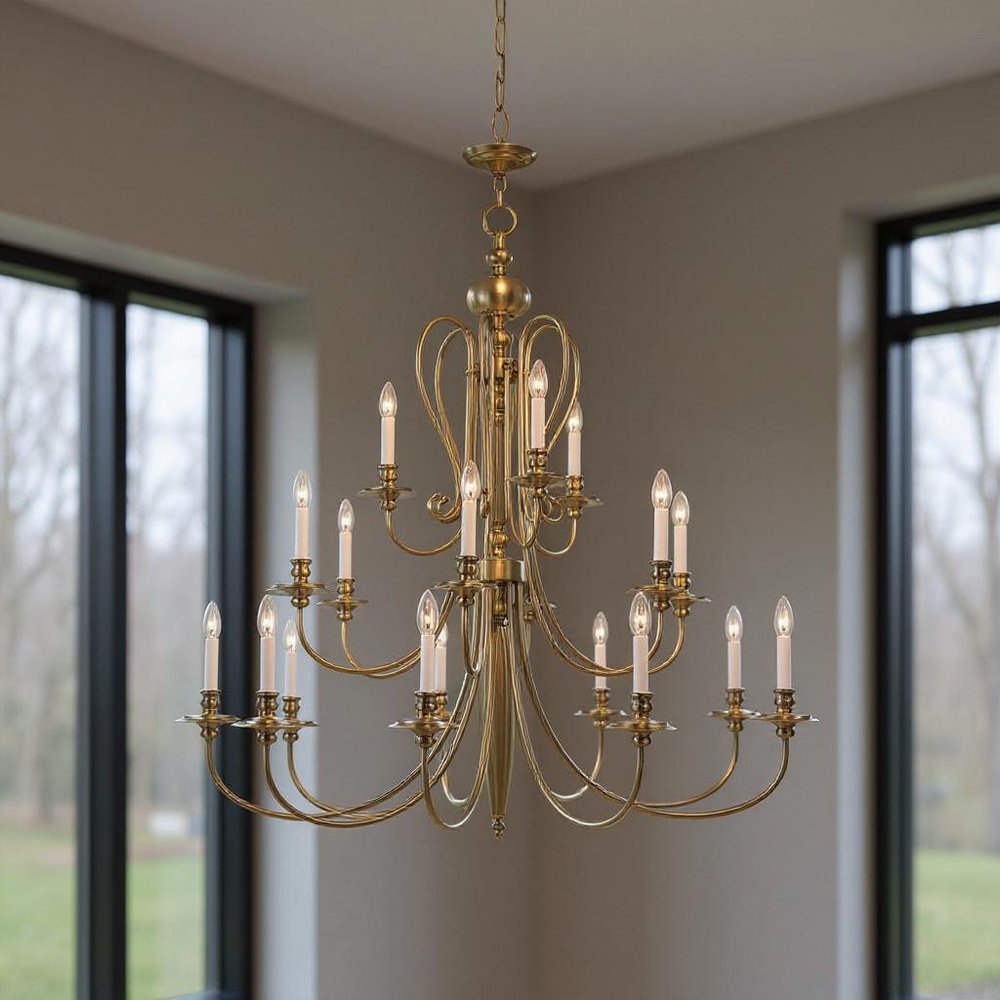 Antiqued Brass Multi Light Metal Dimmable Chandelier With Shades HomeRoots