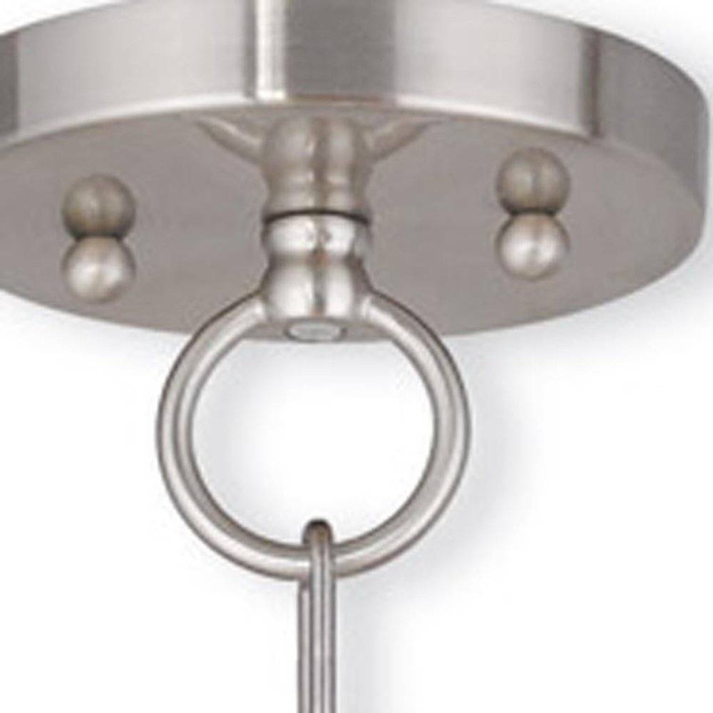 Nickel And Clear Three Light Metal Dimmable Chandelier With Shades HomeRoots