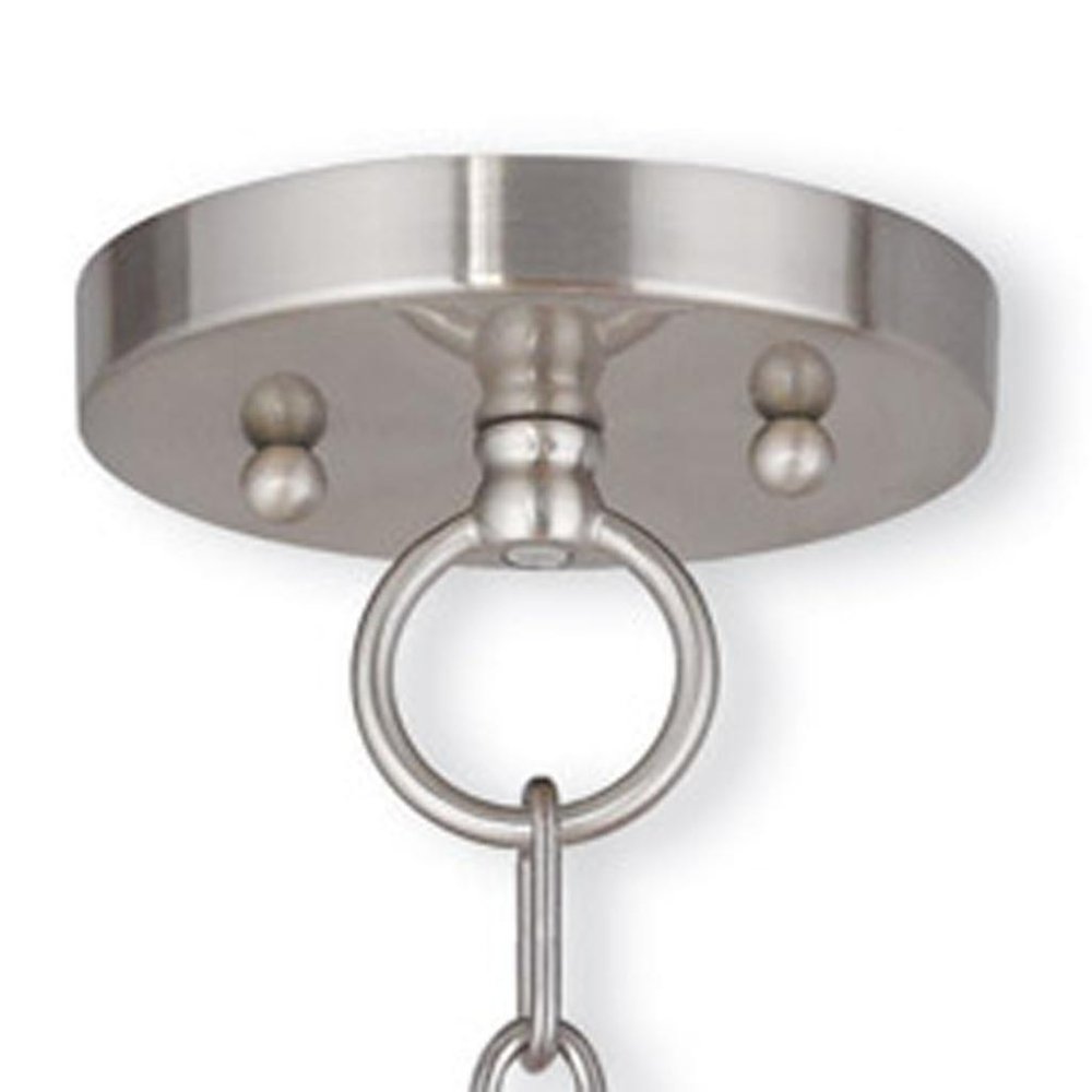 Nickel And Clear Three Light Metal Dimmable Chandelier With Shades HomeRoots