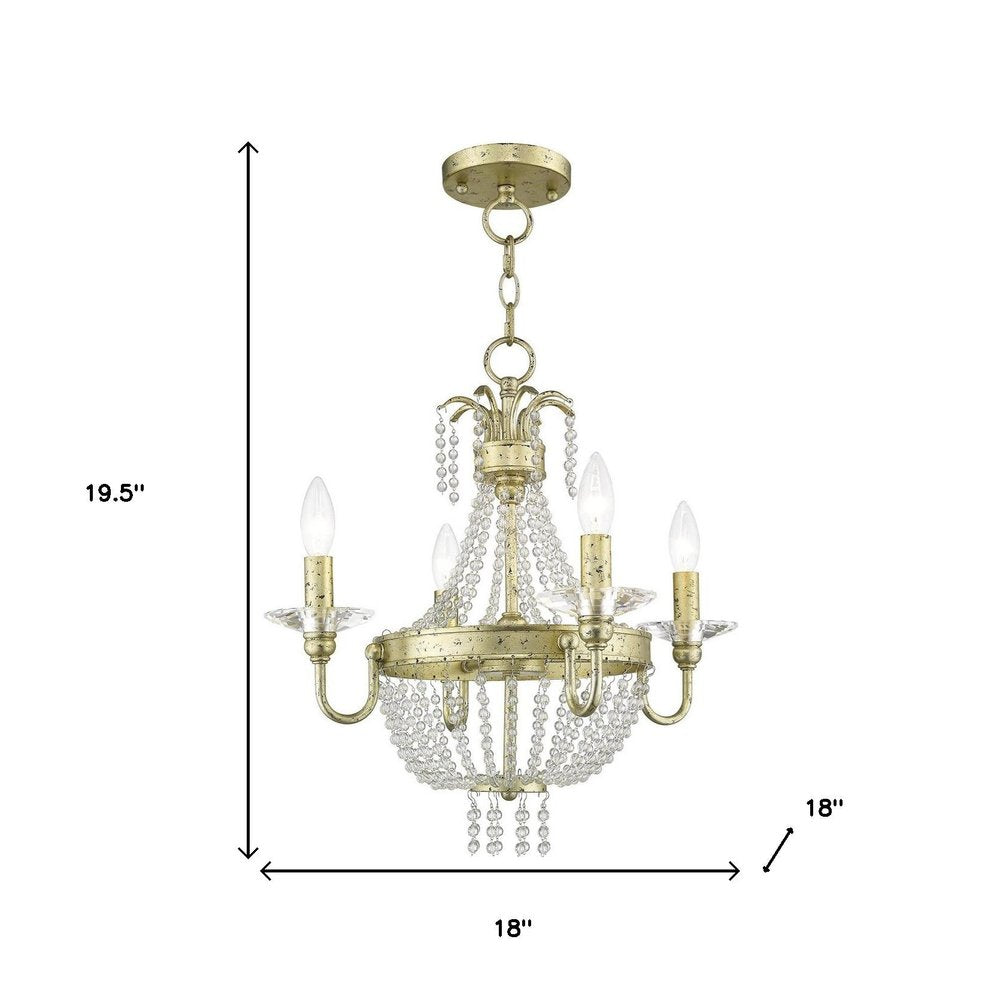 Gold Four Light Metal Dimmable Chandelier With Shades HomeRoots