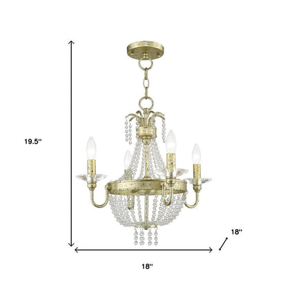 Gold Four Light Metal Dimmable Chandelier With Shades HomeRoots