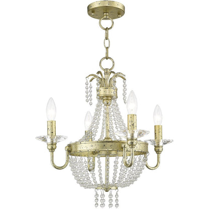 Gold Four Light Metal Dimmable Chandelier With Shades HomeRoots