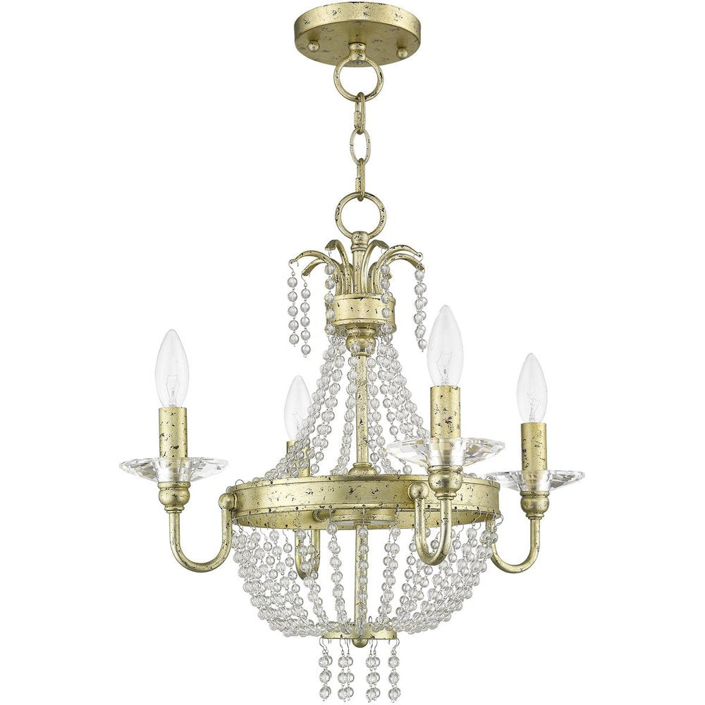 Gold Four Light Metal Dimmable Chandelier With Shades HomeRoots