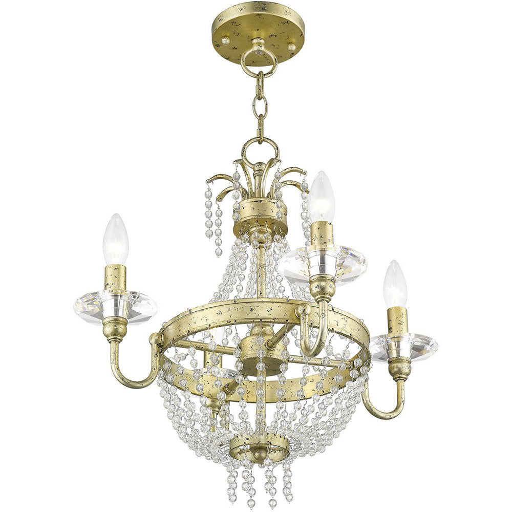 Gold Four Light Metal Dimmable Chandelier With Shades HomeRoots