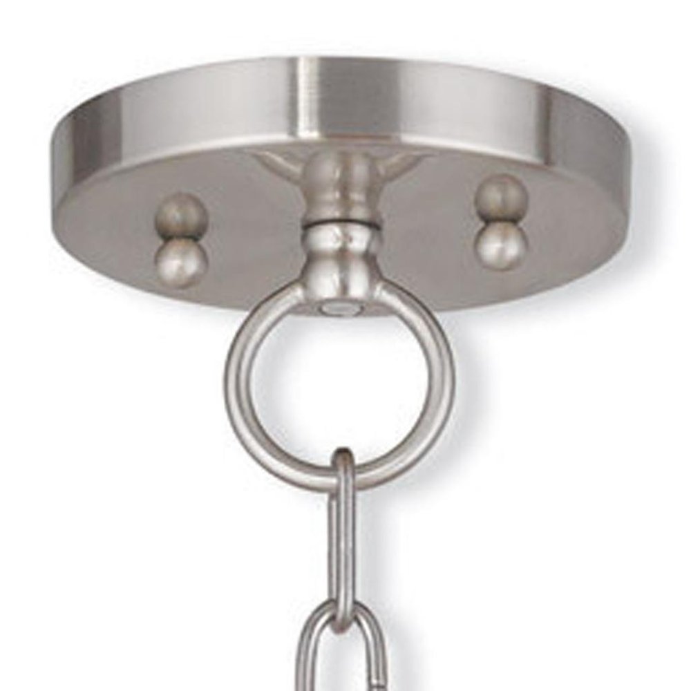 Nickel Four Light Metal Dimmable Chandelier With Shades HomeRoots