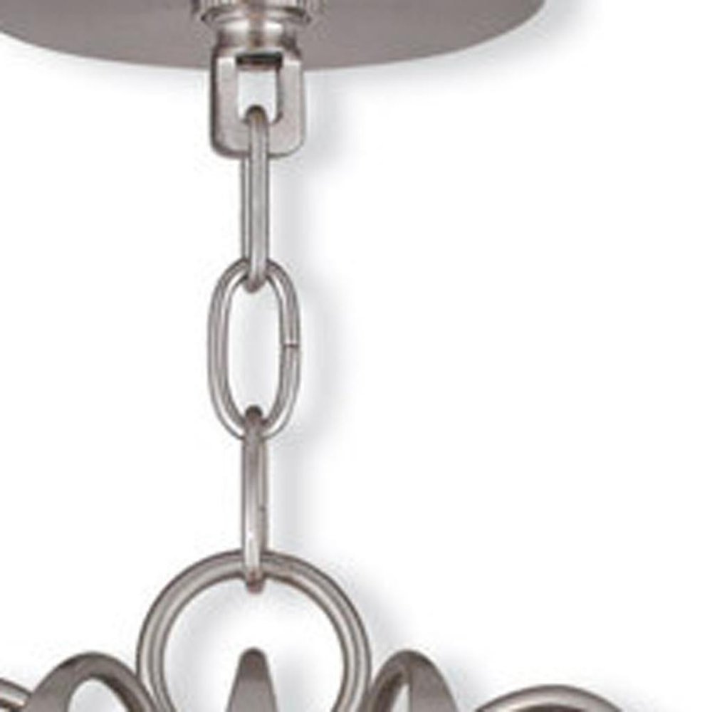 Nickel Five Light Metal Dimmable Chandelier With Shades HomeRoots