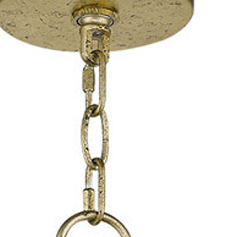 Gold Six Light Metal Dimmable Chandelier With Shades HomeRoots