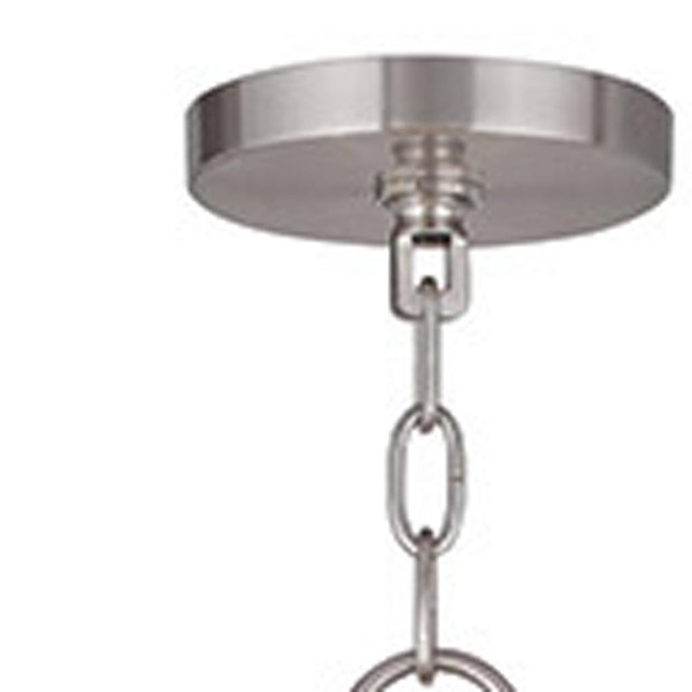 Nickel And Clear Eight Light Metal Dimmable Chandelier With Shades HomeRoots